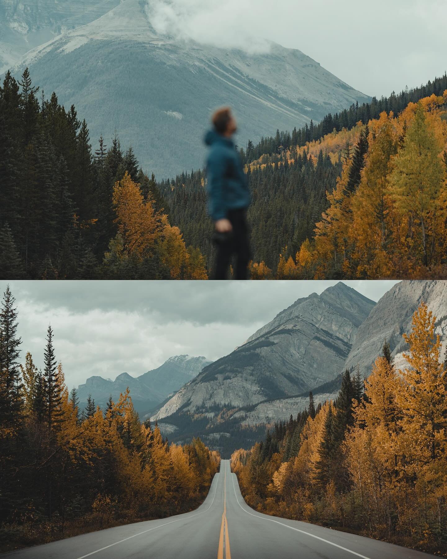 Close Behind 🎧 Noah // Some roadside moments don&rsquo;t need much context. But there&rsquo;s drives like Icefields Parkway in the Canadian Rockies that take your breath away in any season, especially in the Fall for me. I&rsquo;m lucky to say that 