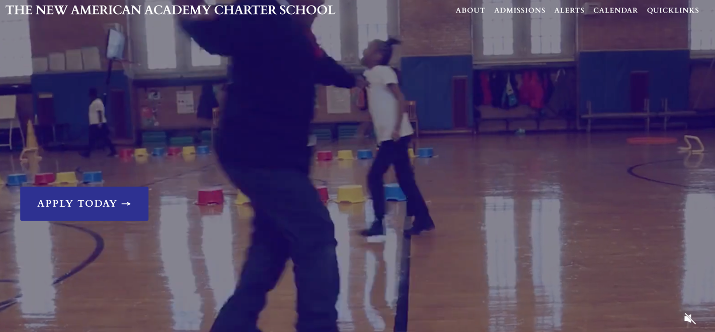 screenshot of The New American Academy Charter School website