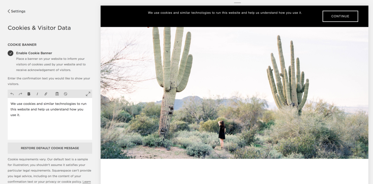 How To Customize The Eu Cookie Banner In Squarespace Station