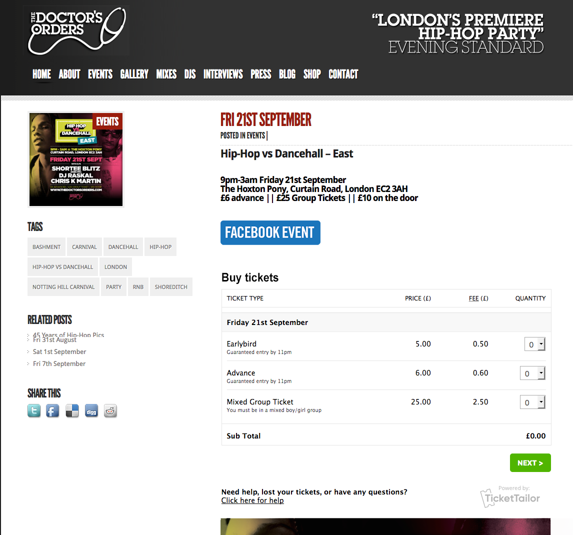 ticket tailor WEBSITE EMBED WIDGET