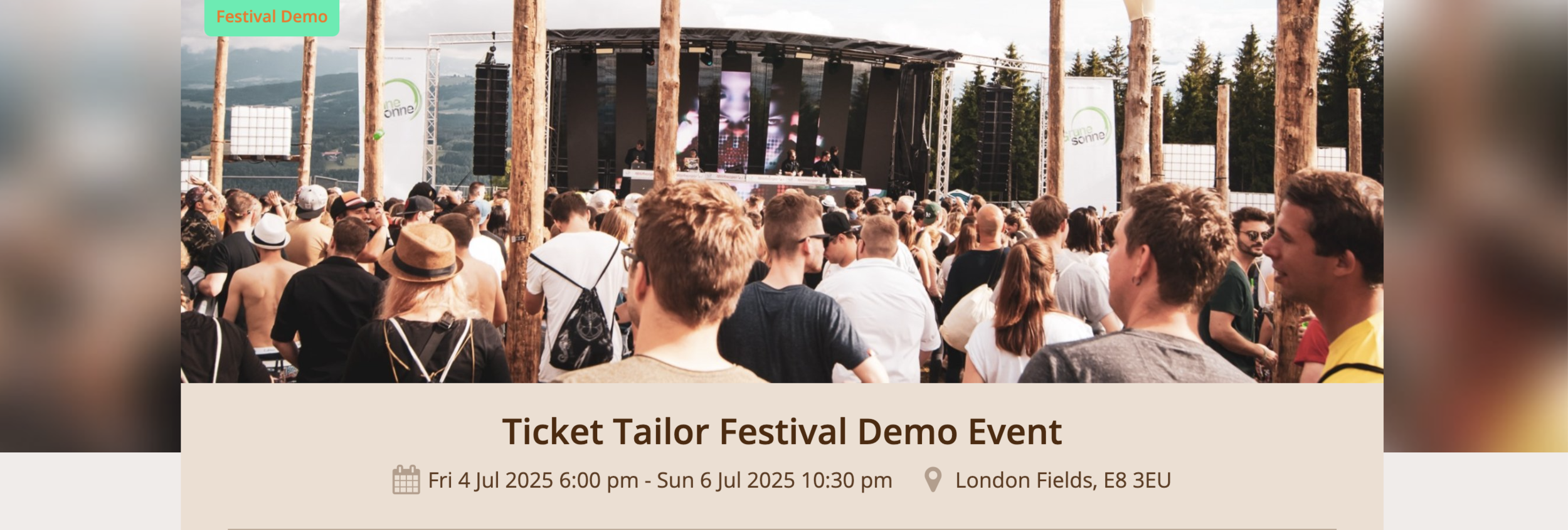 Sell tickets for a music festival