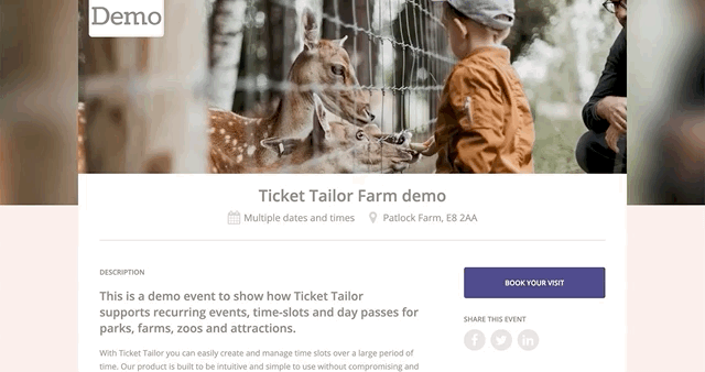 Sell tickets for farms on Ticket Tailor