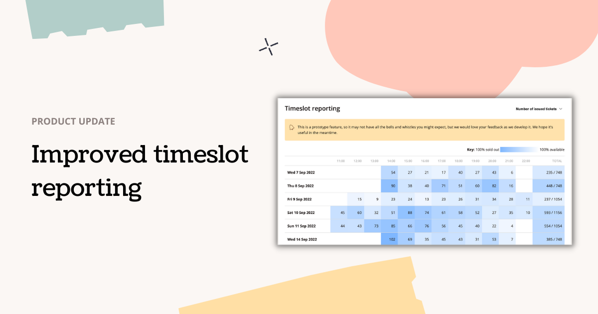 Improved timeslot reporting with Ticket Tailor