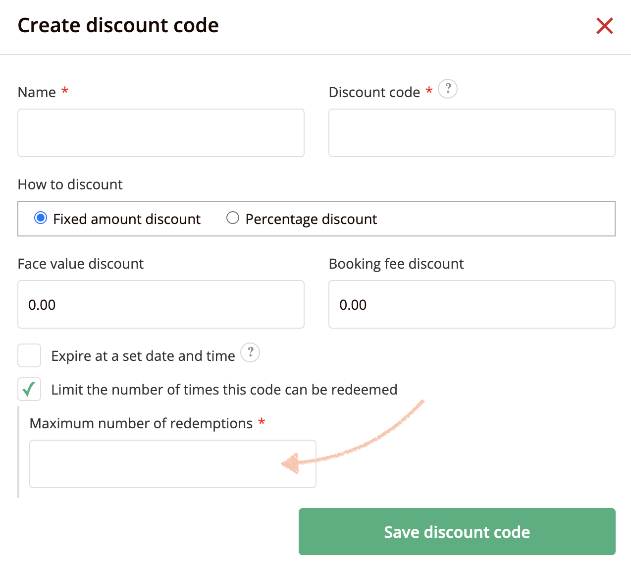 Limit your discount code redemptions to offer exclusive discounts