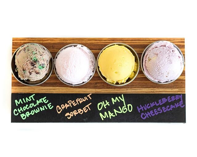 June is here! And so are new monthly flavors!

Mint Chocolate Brownie, Grapefruit Sorbet, Oh My Mango, and Huckleberry Cheesecake. 
You're going to want to try these!
#nowchurning #happyjune #smallbatchicecream