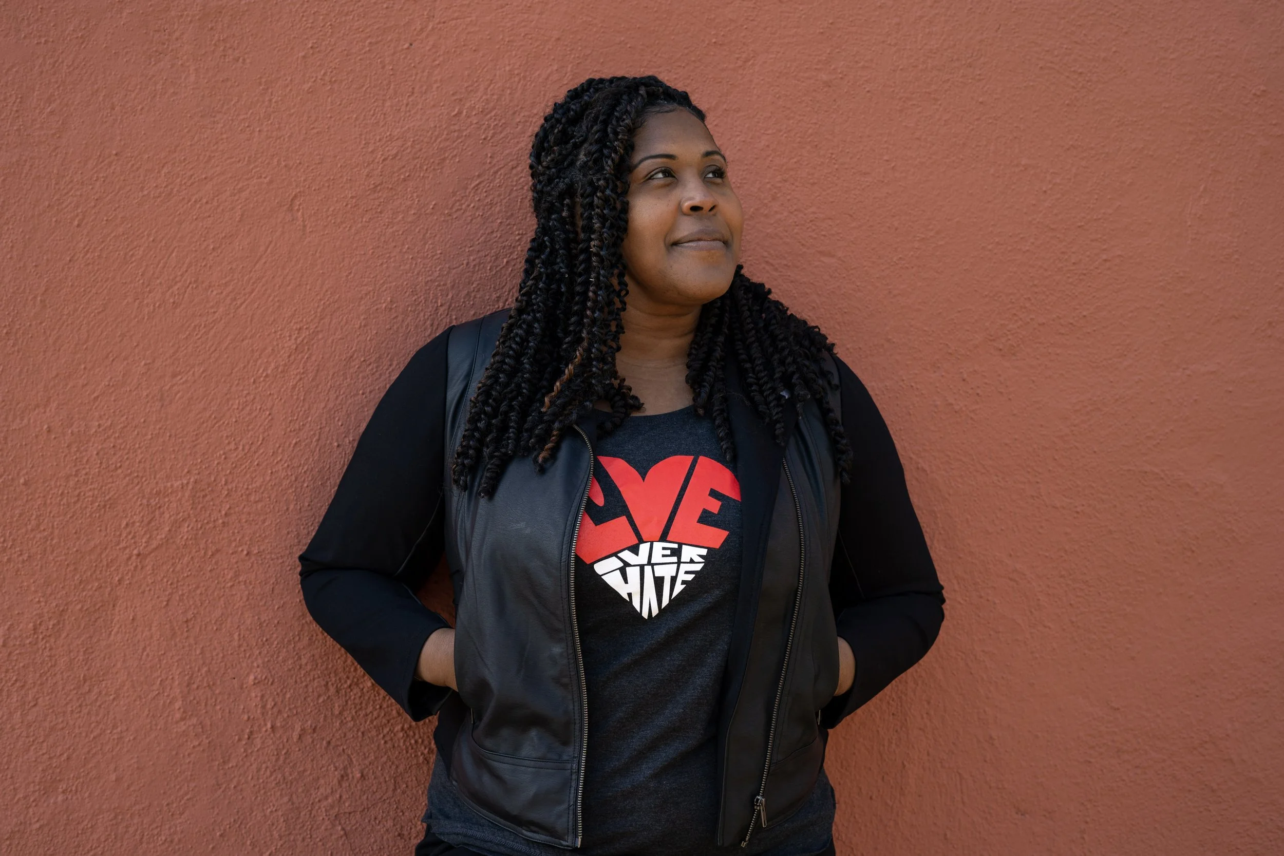 Bold Love Over Hate Graphic T-Shirt