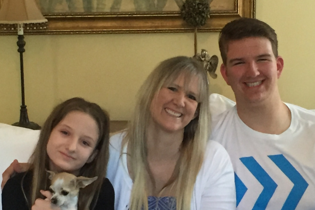 Emily with her daughter, age 11, and son, age 18.