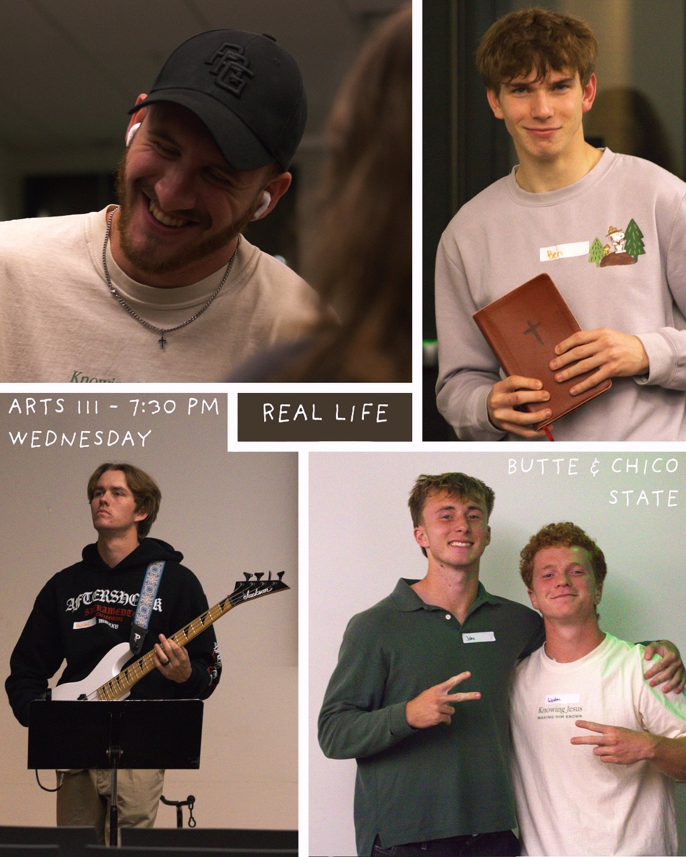 We want to spend tonight with you! Come to Real Life, our weekly large group meeting, tonight at 7:30 as we continue in our series of the Upside Down Kingdom, specifically How We Navigate Intimacy in the Kingdom of God💛❣️