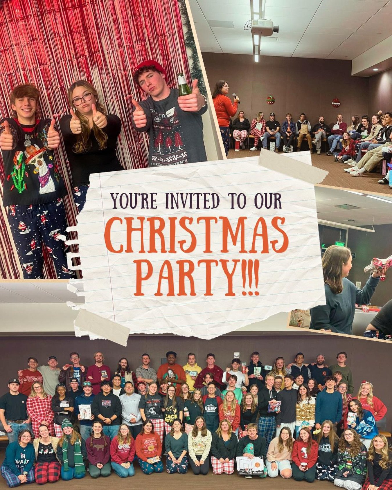 You&rsquo;re invited to our Cru Christmas Party!!! Yes, you!!!Come cozy, festive, and ready to eat! 🎄

Date: 12/10
Time: 6:30-8:30 Location: Evangelical Free Church of Chico. DM US IF YOU NEED A RIDE
Dinner is potluck-style!

Check List 📋 
&bull; W