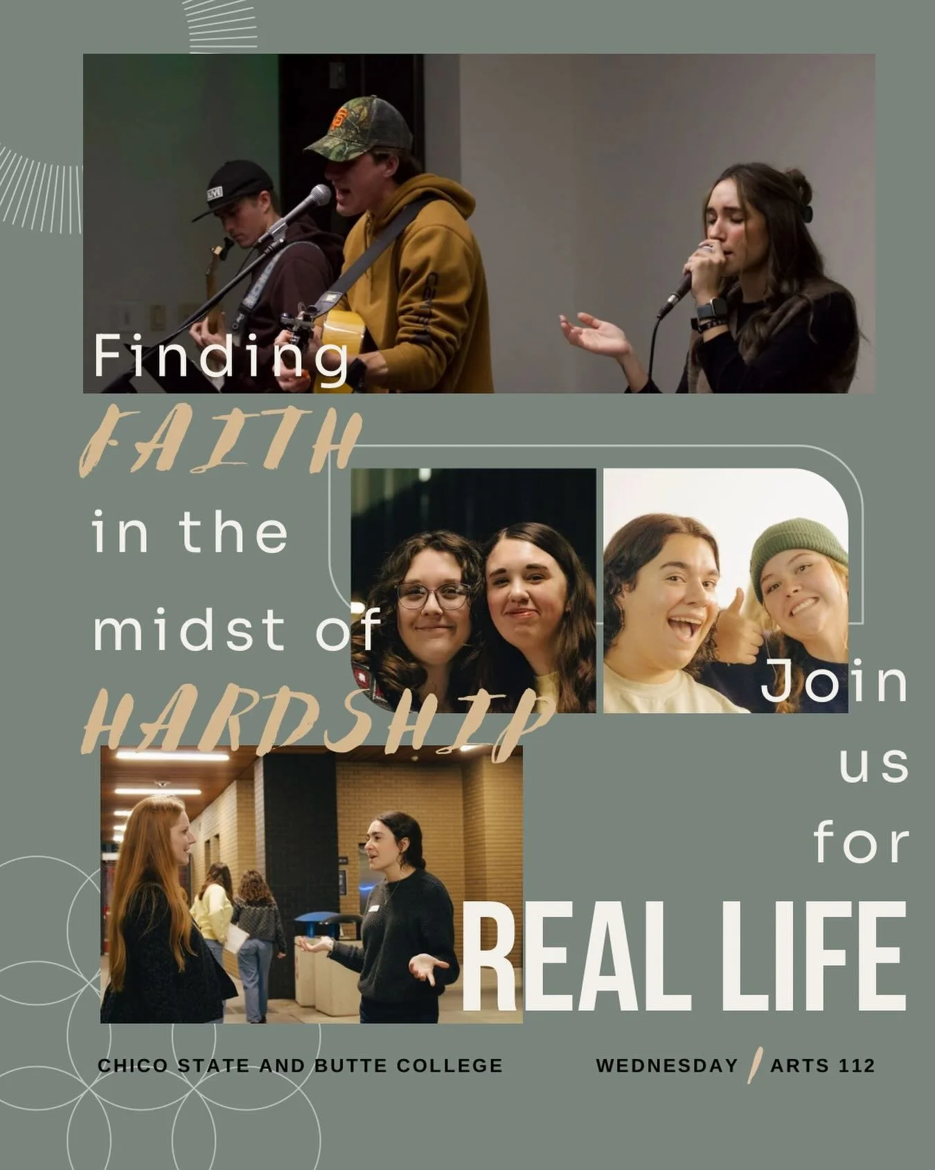 Real Life Tonight! 
Get excited for a great speaker, worship, and fellowship. Hope to see you there!
&ldquo;God is our&nbsp;refuge and&nbsp;strength, a helper who is always&nbsp;found in&nbsp;times of&nbsp;trouble.&rdquo; Psalm 46:1