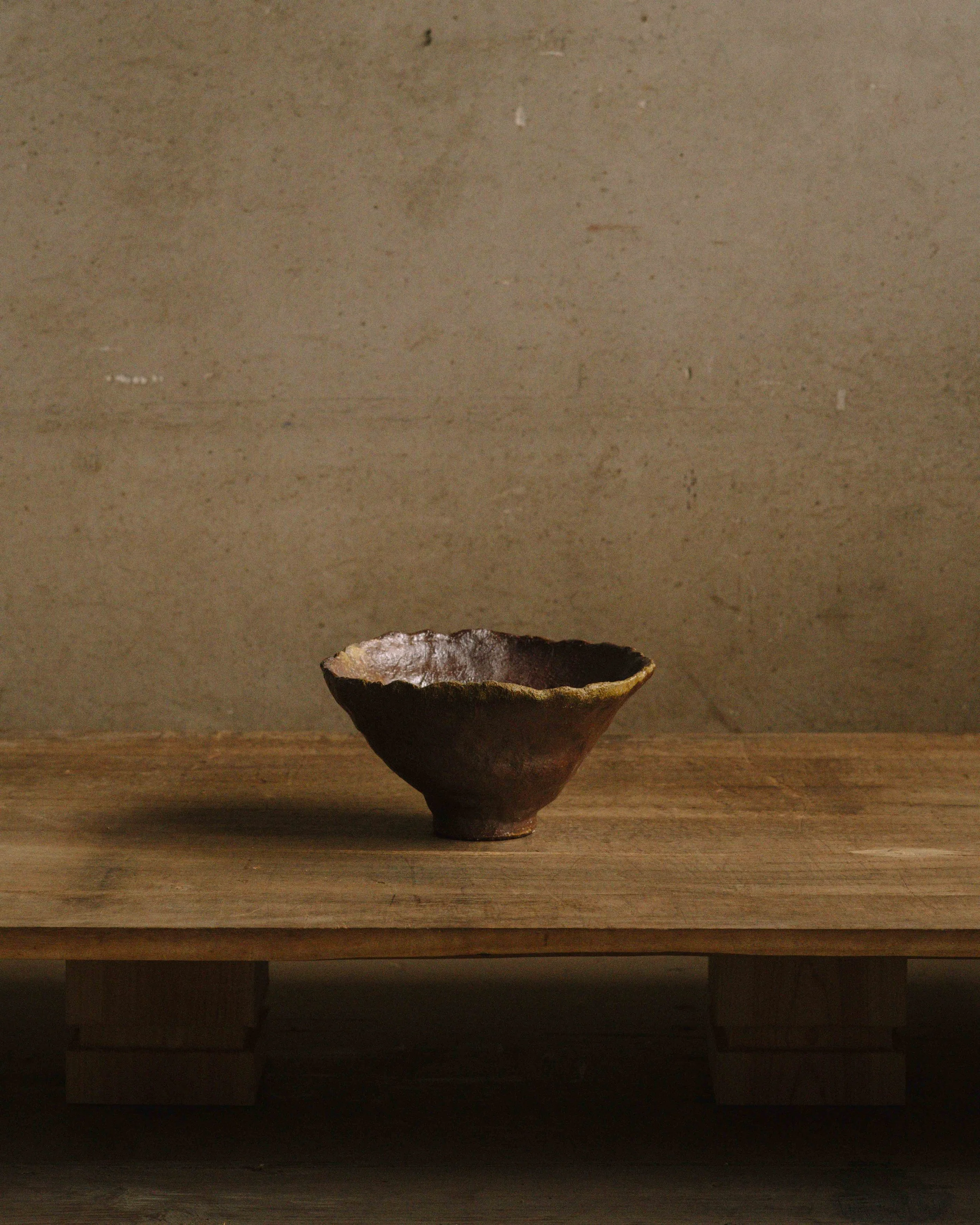 unglazed bowl, red clay body