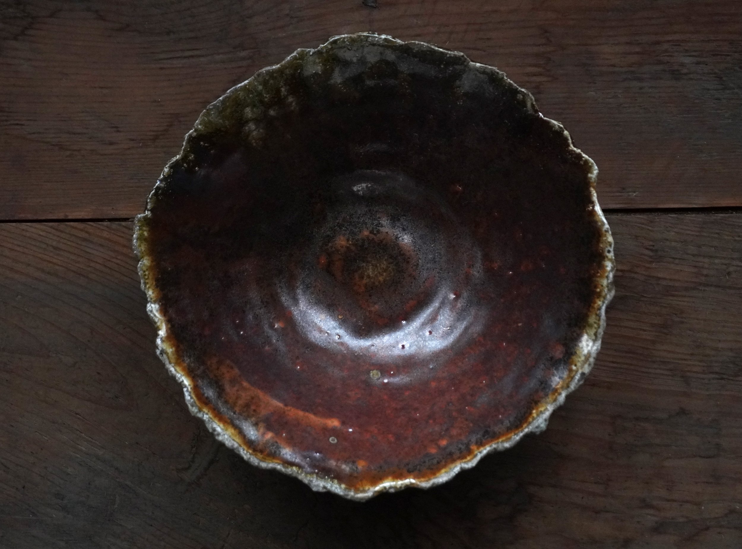 large bowl, shinola glaze, red clay body