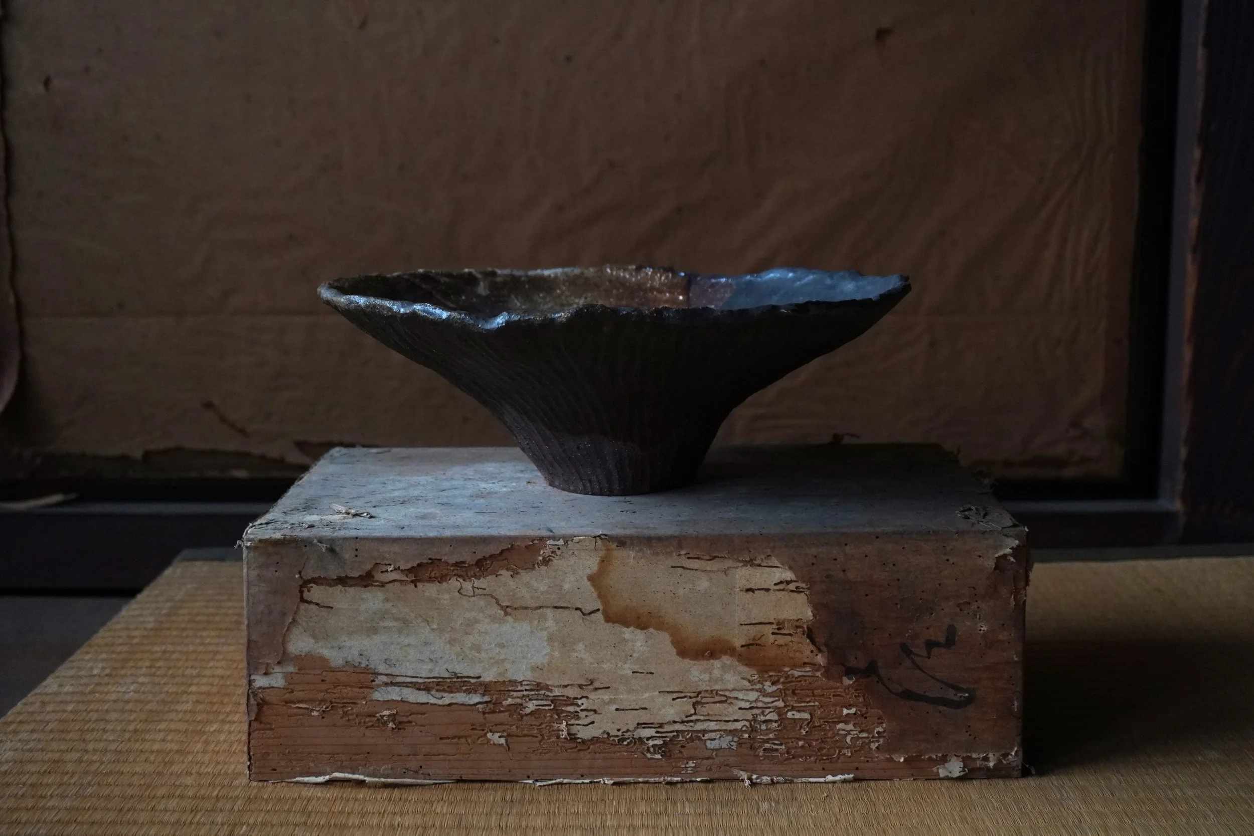 matte black glaze, local sanbaseki stone glaze (SAK31), shinola glaze, red clay body
