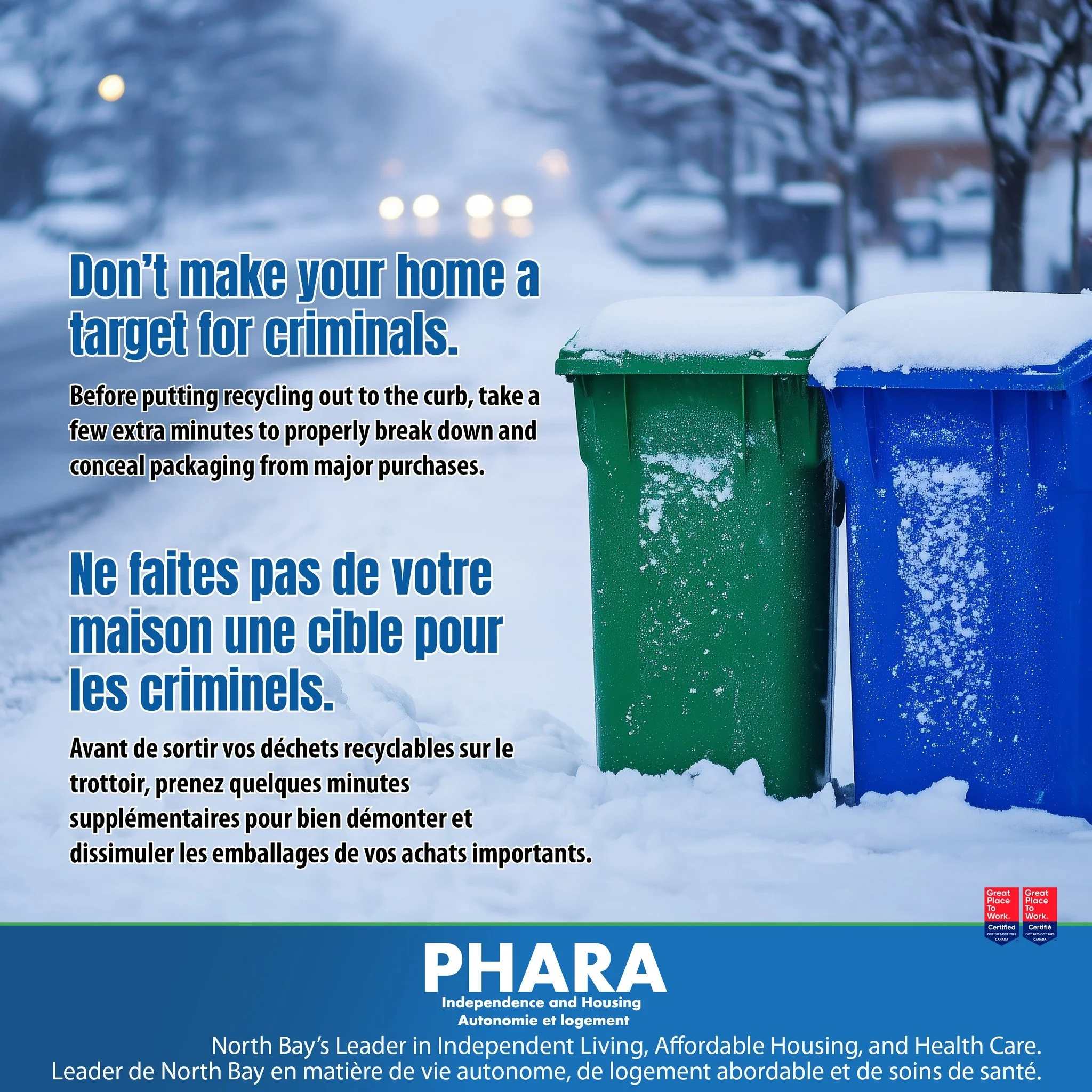 The holidays are a time for giving, but also a time to be extra mindful of home security.

Before putting recycling out to the curb, take a few extra minutes to properly break down and conceal packaging from major purchases. Large boxes, such as thos