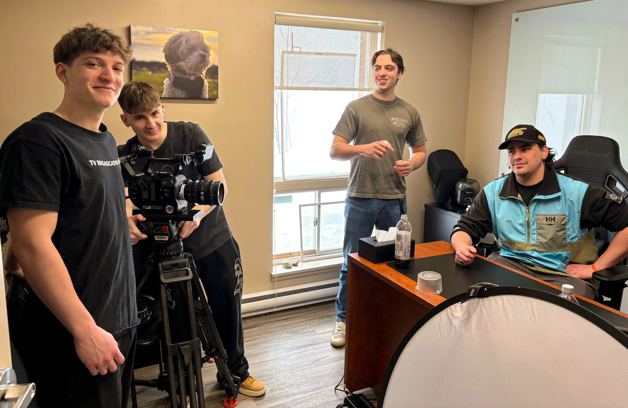 Jacob, Drake, Austin, and Joshua from Canadore College&rsquo;s Broadcasting &ndash; Television and Video Production program were on-site today for a shoot with some of the PHARA team. They are helping to pull together some educational content about P