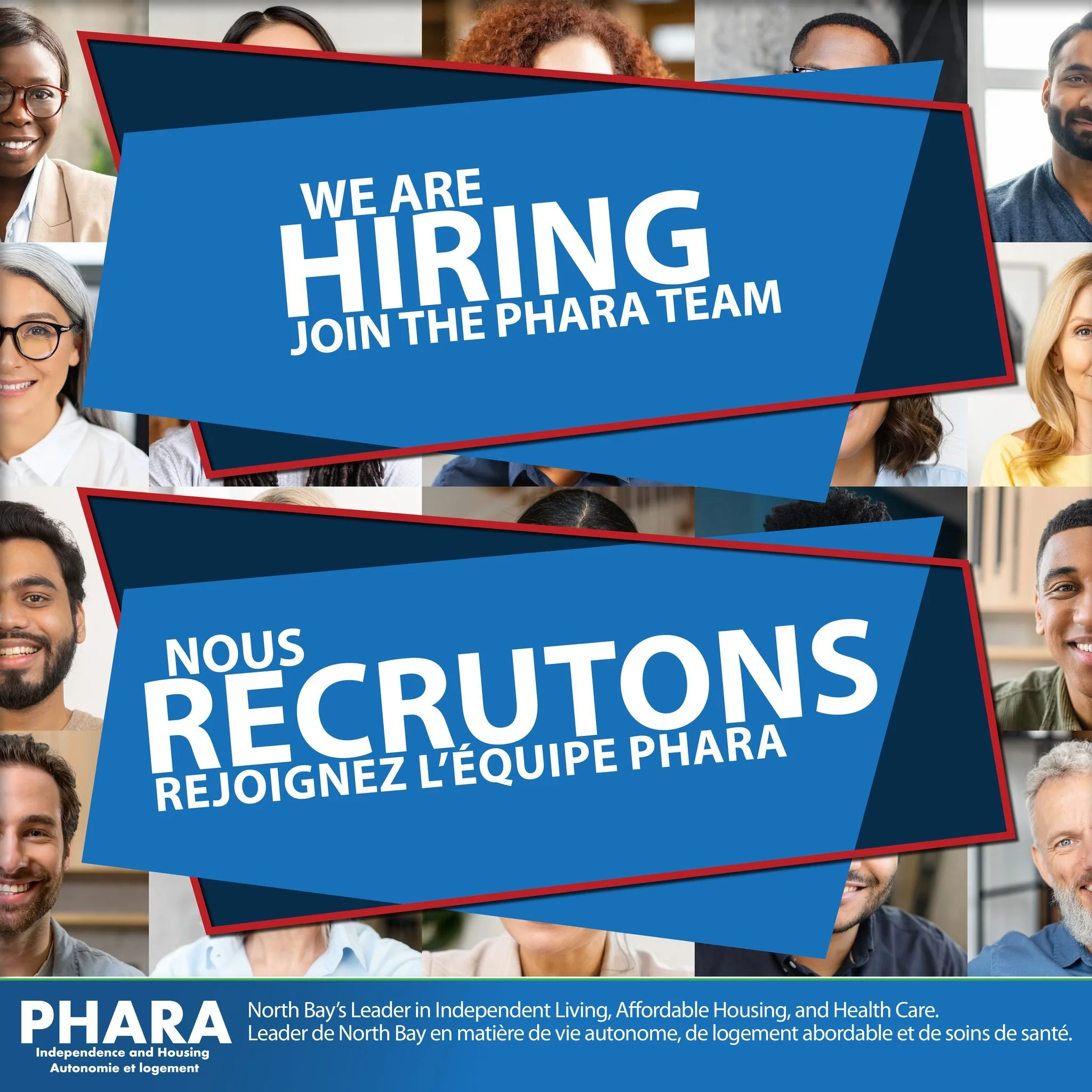 📣 JOIN THE PHARA TEAM! 📣
We are hiring for multiple positions and are looking for passionate people who want to make a difference in housing, health care, and community support services across North Bay and surrounding area.

Career opportunities i