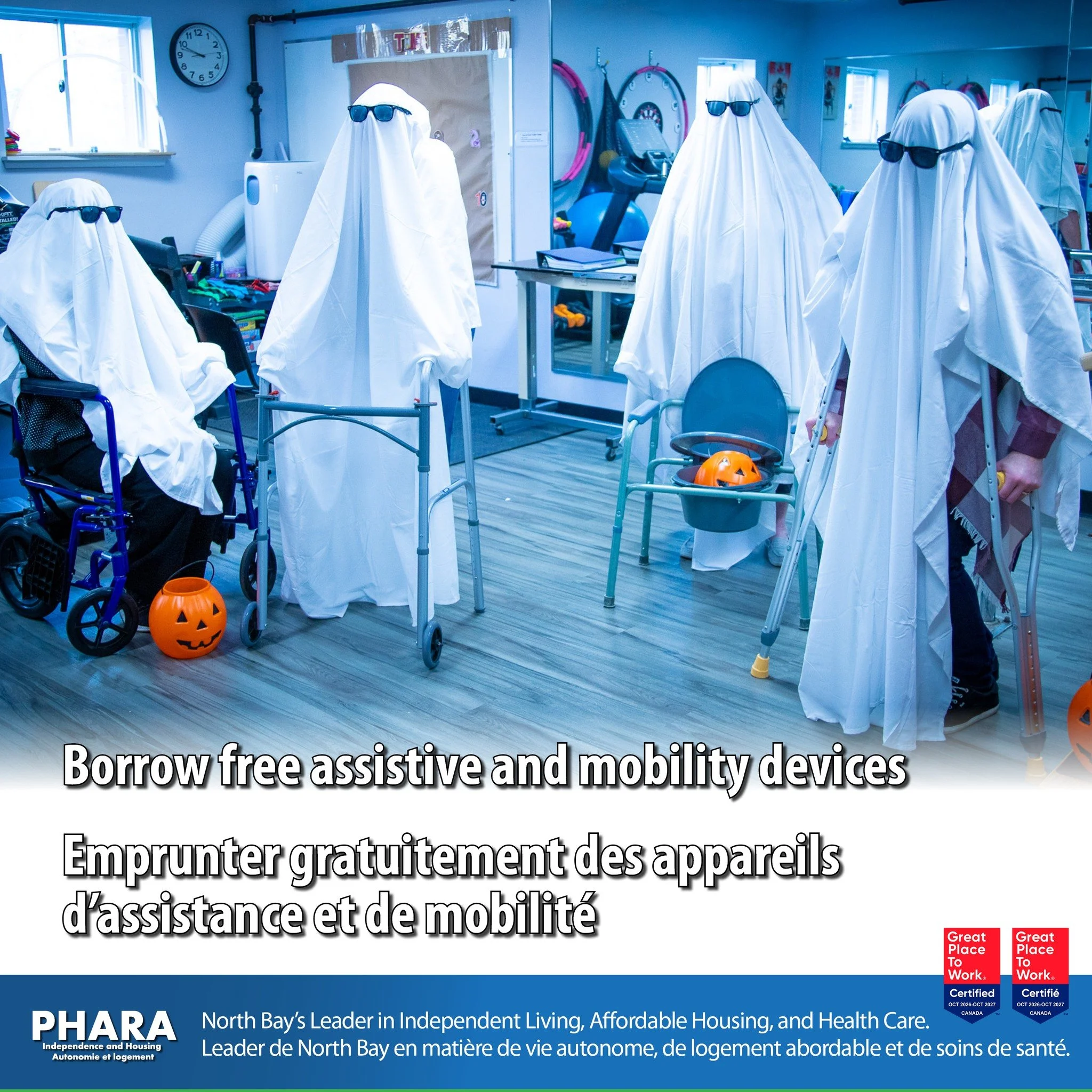 🦽Even friendly ghosts sometimes need some help. Through PHARA&rsquo;s FREE Assistive Devices Program, ghosts and real people across North Bay and the surrounding region can borrow assistive and mobility equipment for up to 90 days: at no cost!

- Wa