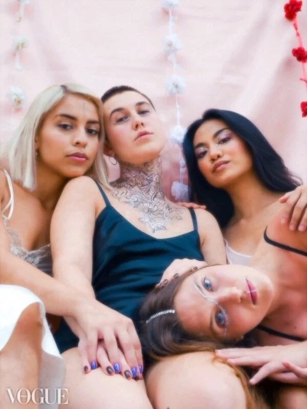 Ashley’s makeup work on display in Vogue Italia shot by photographer Austin Johnson for Surj Magazine