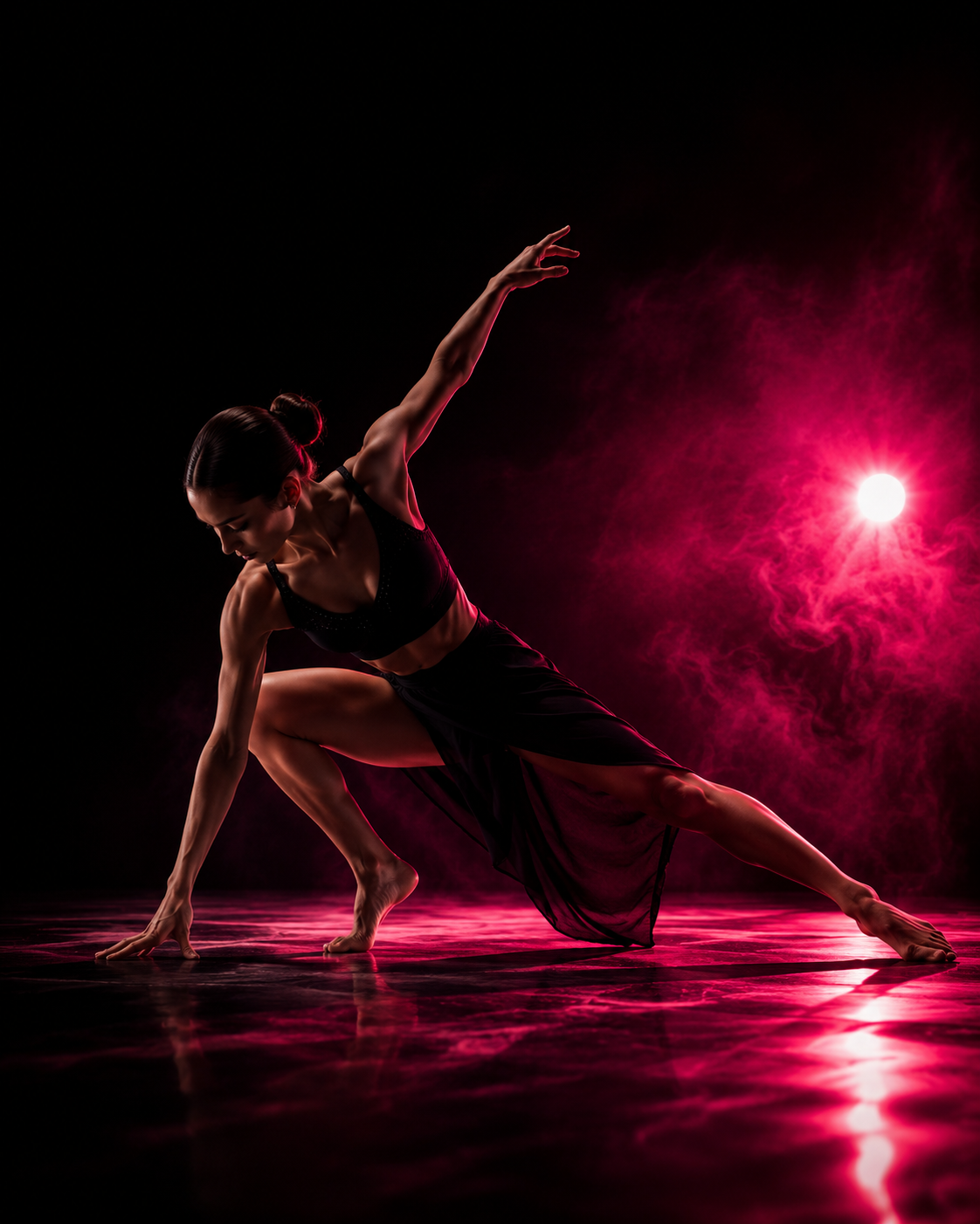 Dancer performing during a competition