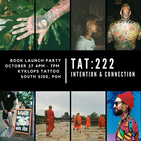 👁️ Our new photography book &ldquo;TAT:222 Intention &amp; Connection&rdquo; comes out on Oct. 29th. We&rsquo;re throwing a lil launch party at @kyklopstattoo to celebrate! Come join our community and get a copy of our book early on Sunday Oct. 27th