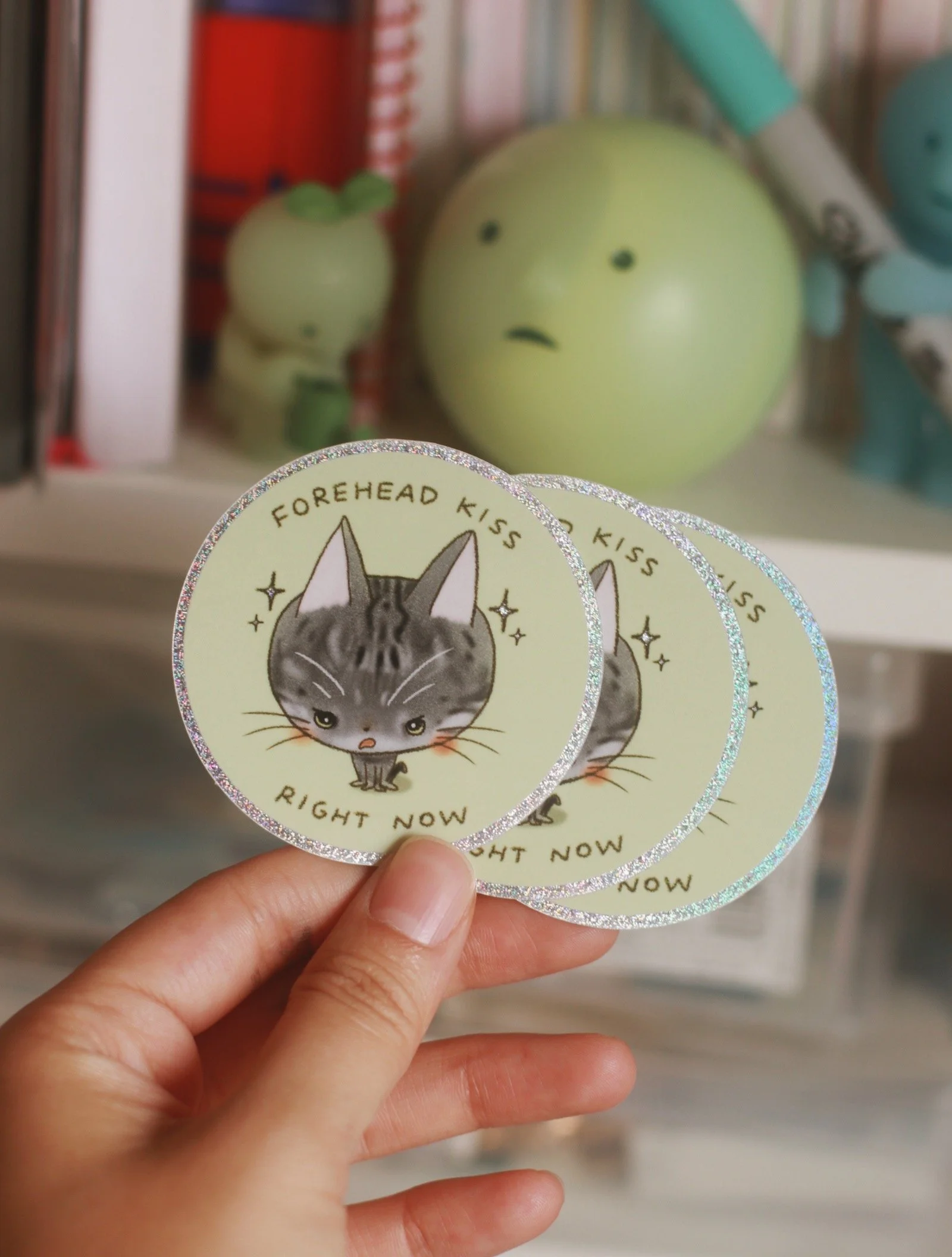Forehead Kiss Glitter Sticker
