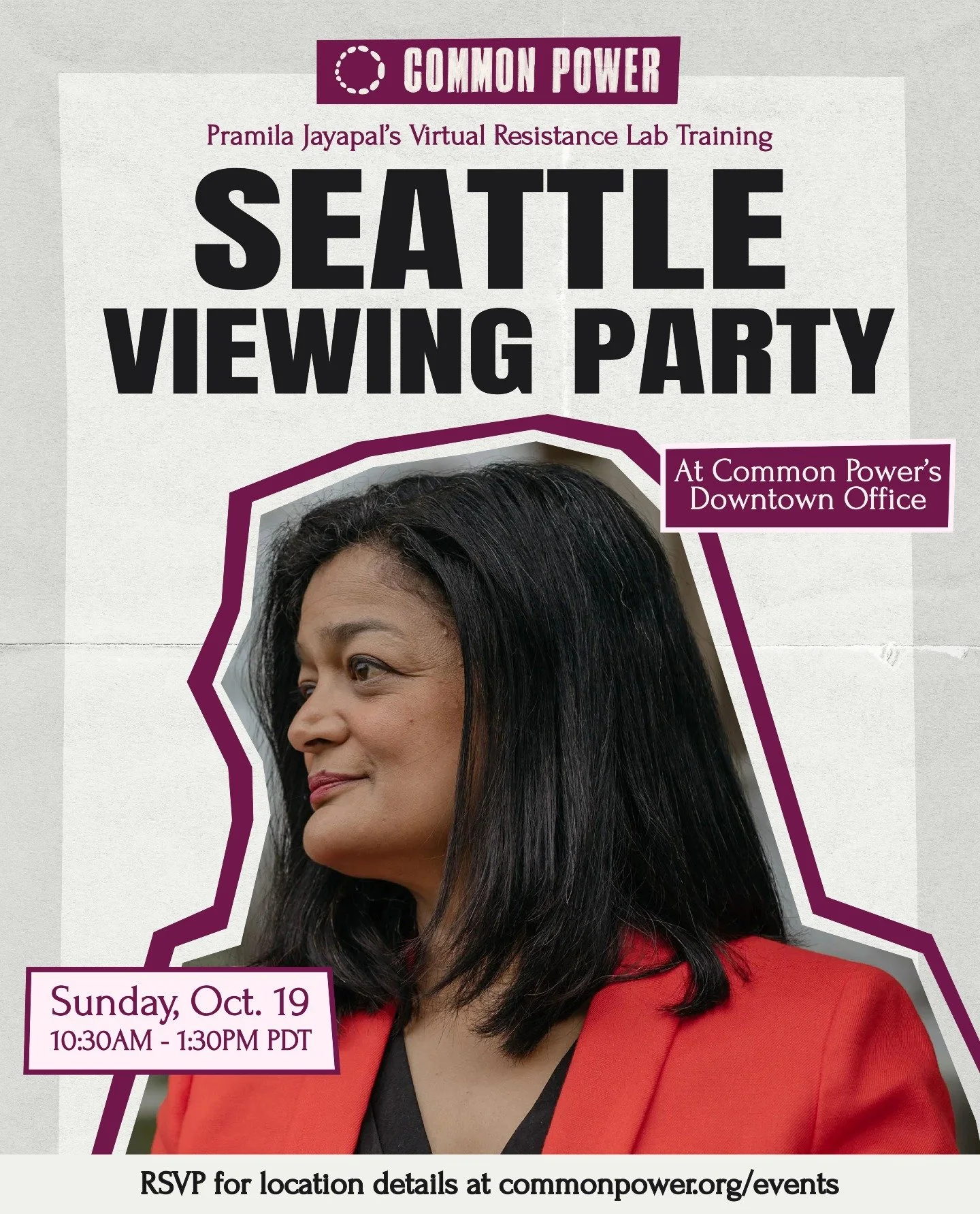 Join our Seattle watch party for @&zwnj;pramilajayapal 's Immigration Justice Resistance Lab Training in our office on October 19th!

The Trump Administration&rsquo;s belligerent attack on immigrant communities is straight disturbing, and it&rsquo;s 