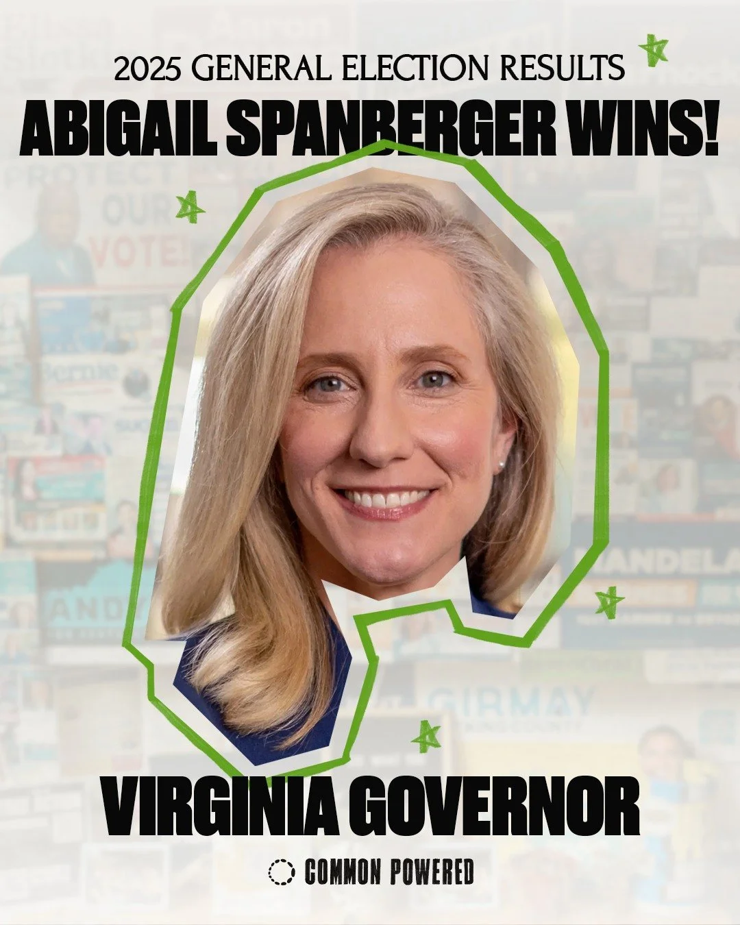 Virginia is PACKED with outstanding leaders and @abigailspanberger is the perfect Governor to lead them 🙂&zwj;↕️

The state is a bellwether for the 2026 midterms, and its wins tonight signal hope for more breakthrough leaders in the future.
