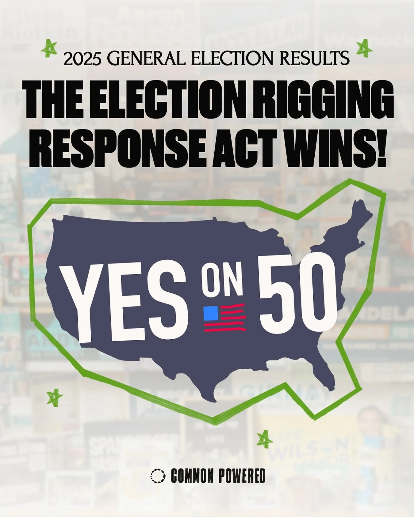 The Election Rigging Response Act just won!! 🎉

This was the first hurdle into the midterms, but the road ahead is only getting tougher. Let&rsquo;s celebrate the win, but when 2026 rolls around, it&rsquo;s time to gear up and keep pushing forward.