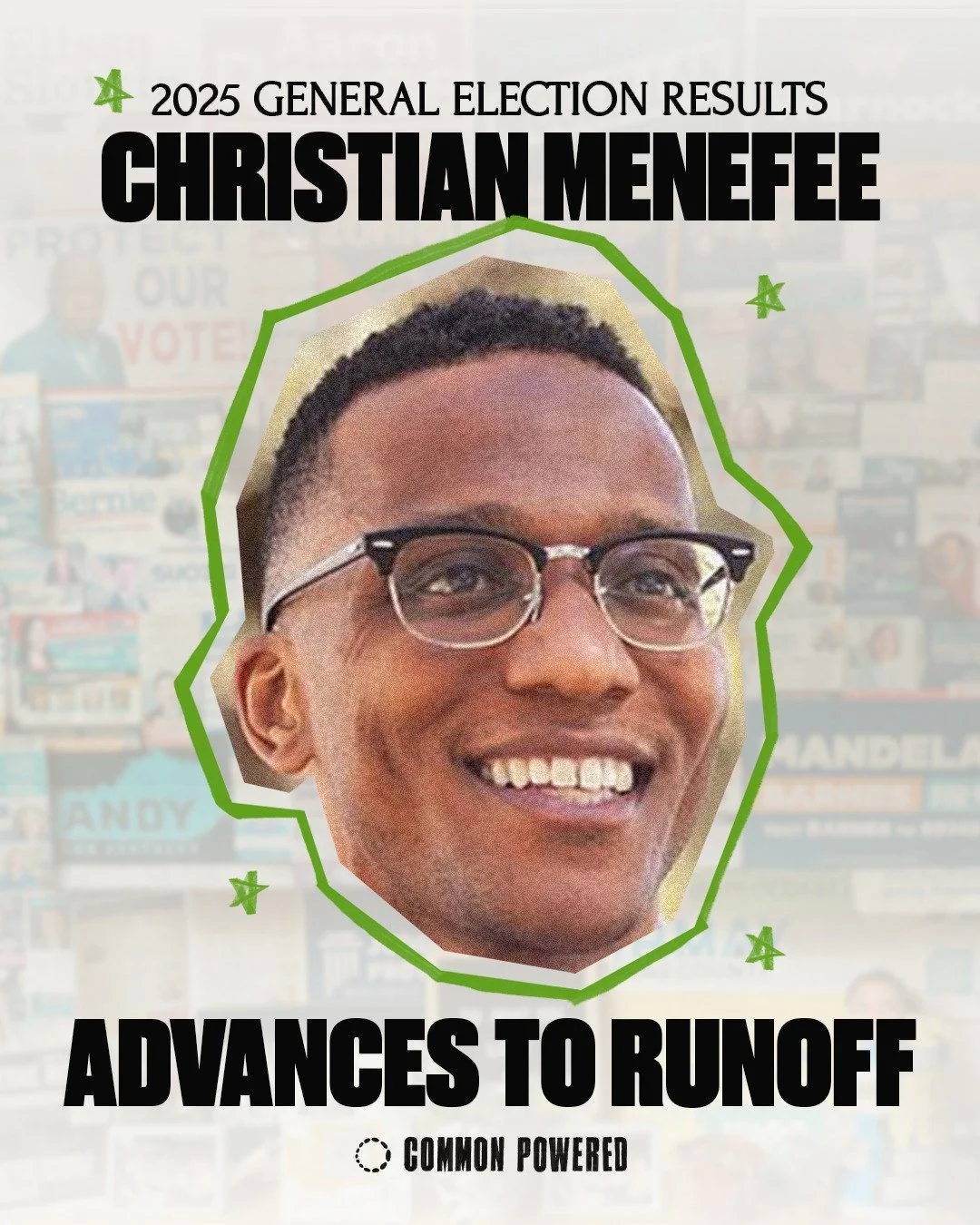 Christian Menefee has officially advanced to the runoff for US House seat for TX-18!

The fight for the house starts now, and with Menefee winning the majority of votes last night, democrats are better positioned to take back the house in 2026!

#mid