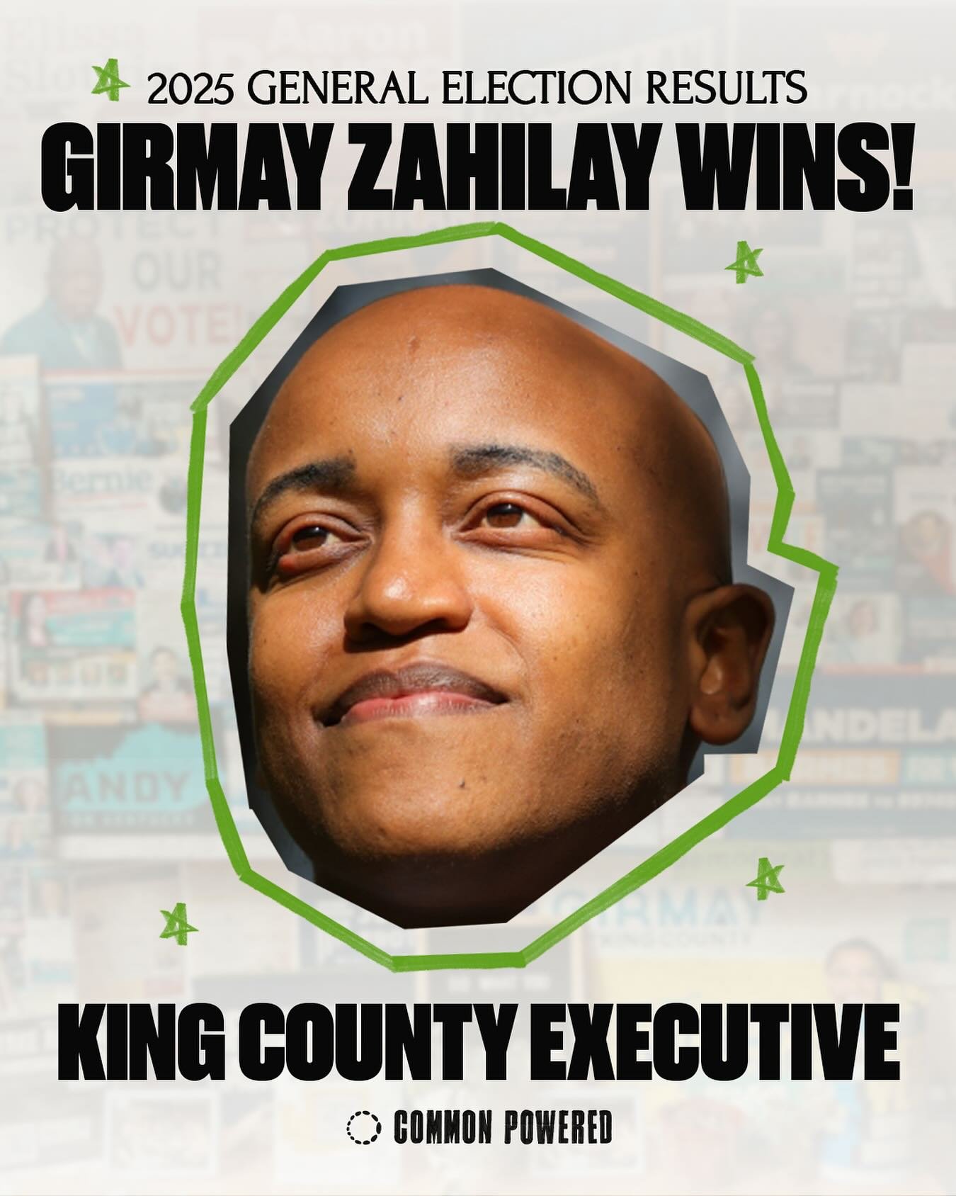 Our guy, @girmay is our newest King County Executive 🥳

Girmay has proven time and time again that he&rsquo;s not just a great communicator but also a trusted leader that yields results! 👏