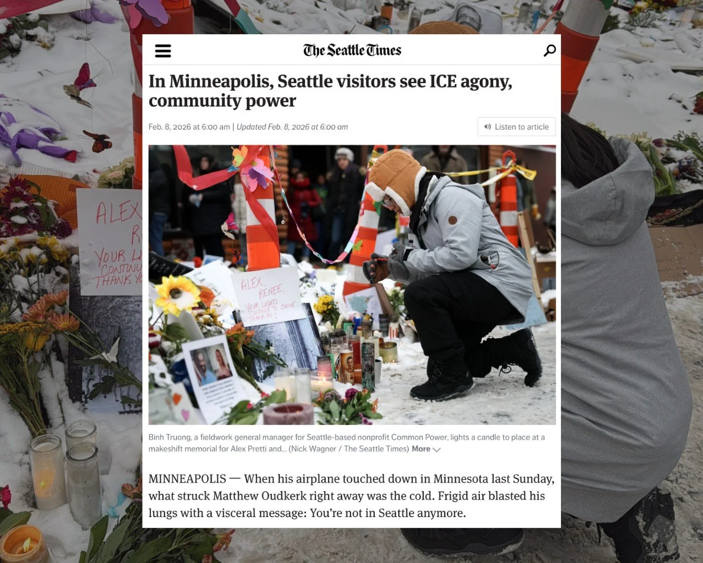 Last week, we were on the ground in Minneapolis to listen, learn, and bear witness alongside communities impacted by I.C.E. and this administration.

We visited memorials honoring lives lost under this administration and met with local lawmakers and 