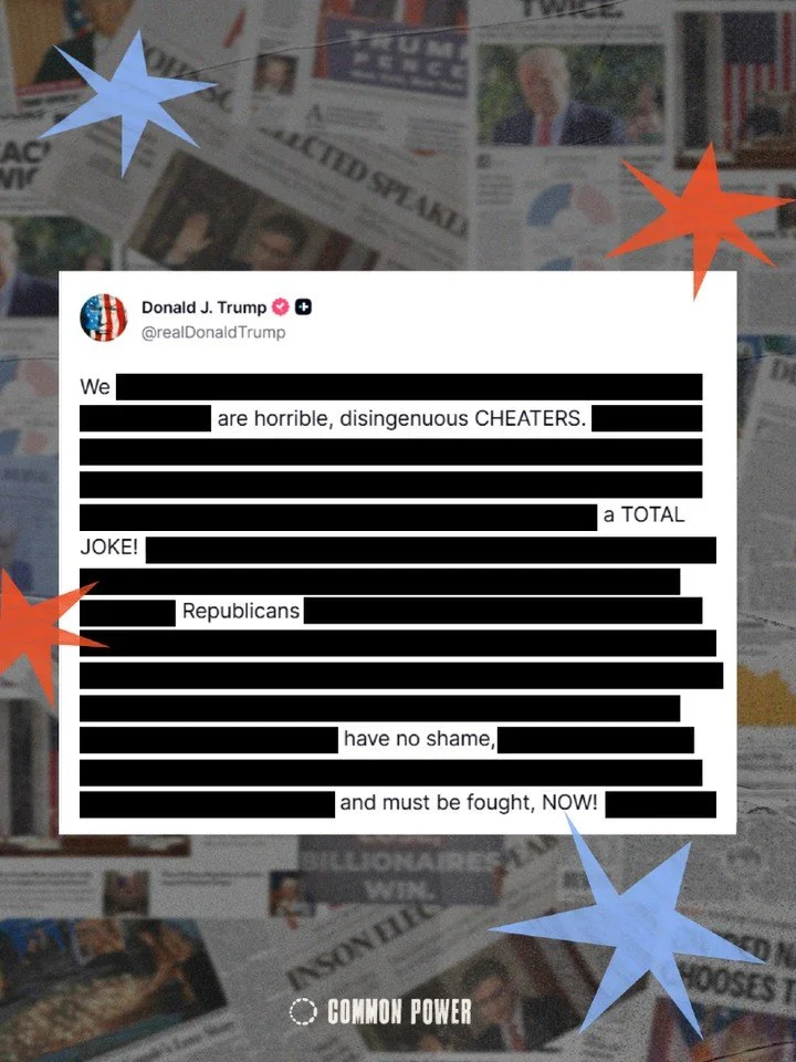 When Trump starts going crazy on Truth Social, you know there&rsquo;s more at play. 👀

His tantrum is happening all while the SAVE Act is passed in the House and moves to the Senate for a final vote. The SAVE Act is a sorry attempt to fix a nonexist