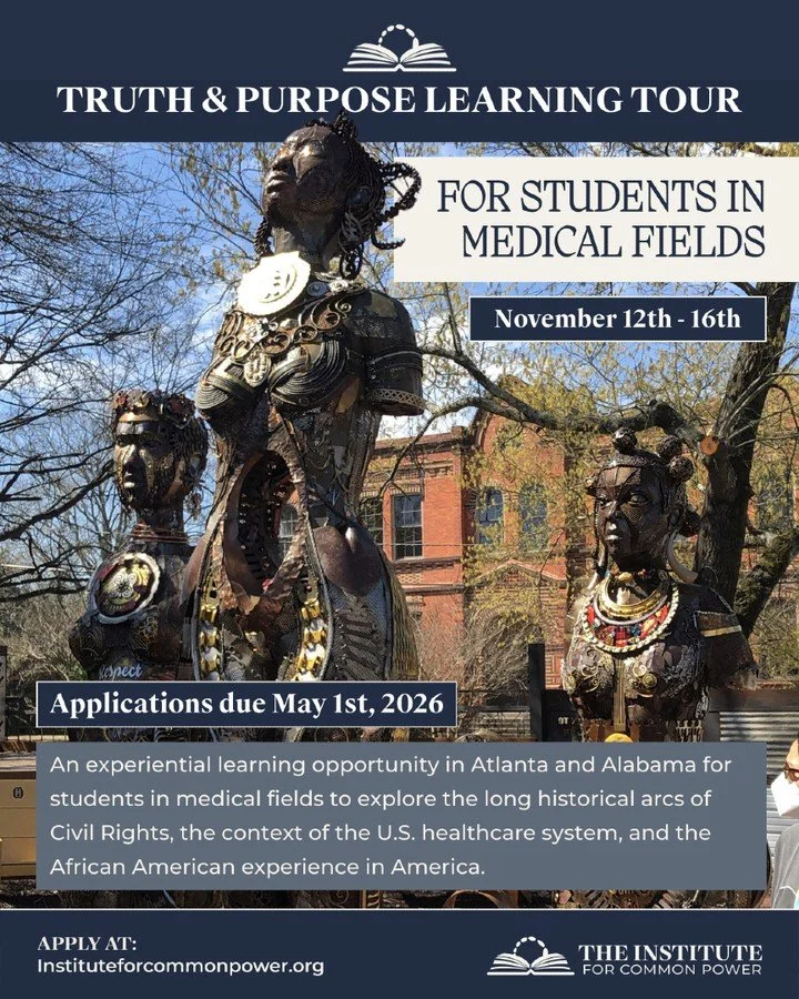 If you believe equity in healthcare is essential to a stronger democracy, this is your sign to join @theinstitutecpTruth &amp; Purpose Learning Tour for Healthcare Professionals!

This is an immersive learning experience for medical professionals com