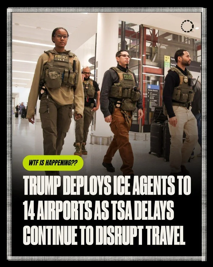 TSA lines are surging nationwide after hundreds of officers quit and thousands went unpaid during the Department of Homeland Security shutdown.

In response, Trump deployed ICE agents to more than a dozen airports to manage crowds, as delays stretche