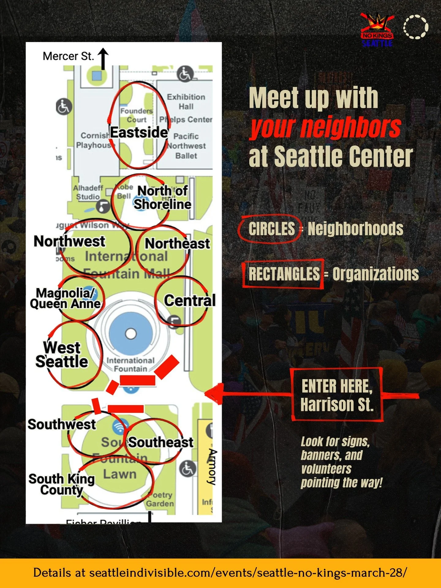 UPDATED MAP 🗺️

Fighting fascism is a collective effort that requires all of us &mdash; neighborhoods, local orgs, and everyday people &mdash; to stand together‼️

Get to know your neighbors and local organizers at Seattle Center this Saturday, and 