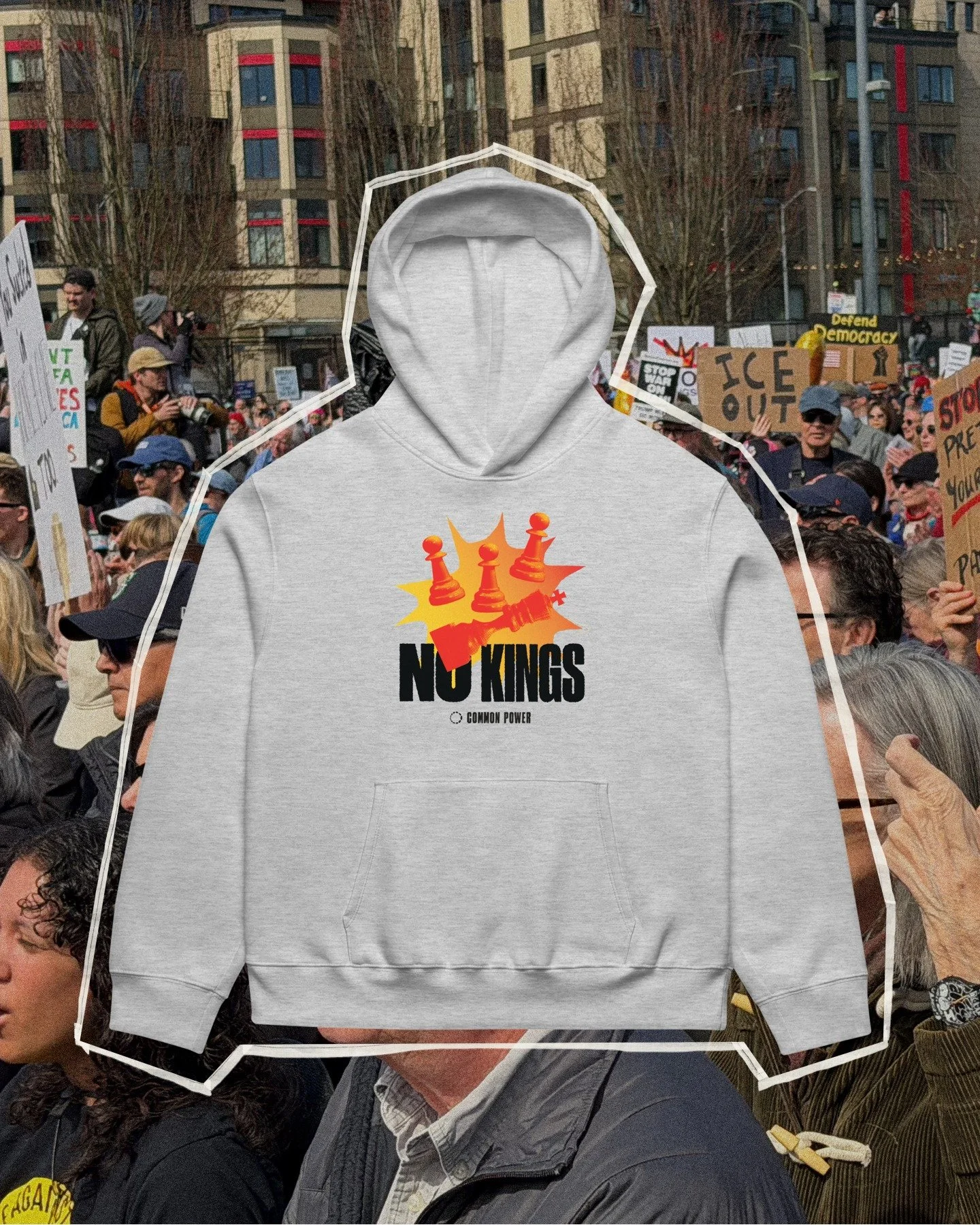 The message doesn&rsquo;t stop at one protest. Carry the statement of No Kings every day (or at the next march) with our new merch, now available on our website 🤭