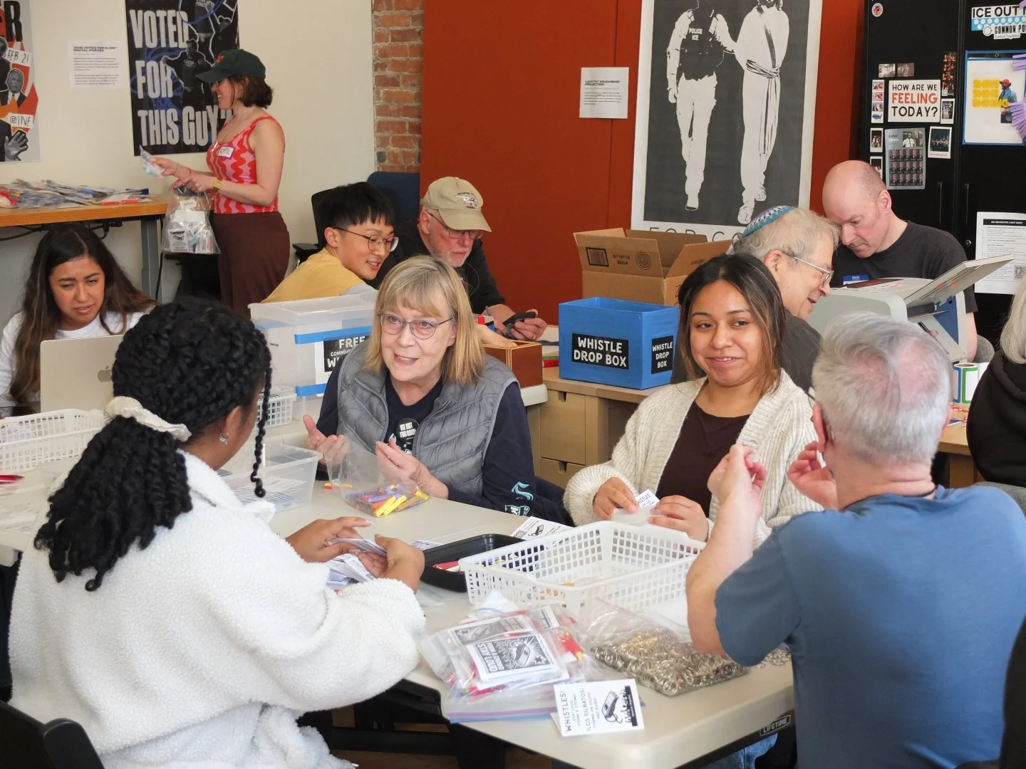 Every Friday from 10:30 AM&ndash;2 PM, our doors are open for Resistance Fridays. We&rsquo;ve been spending this time building ICE Watch Whistle Kits and supporting community safety and rapid response efforts.

Stop by to connect with community effor