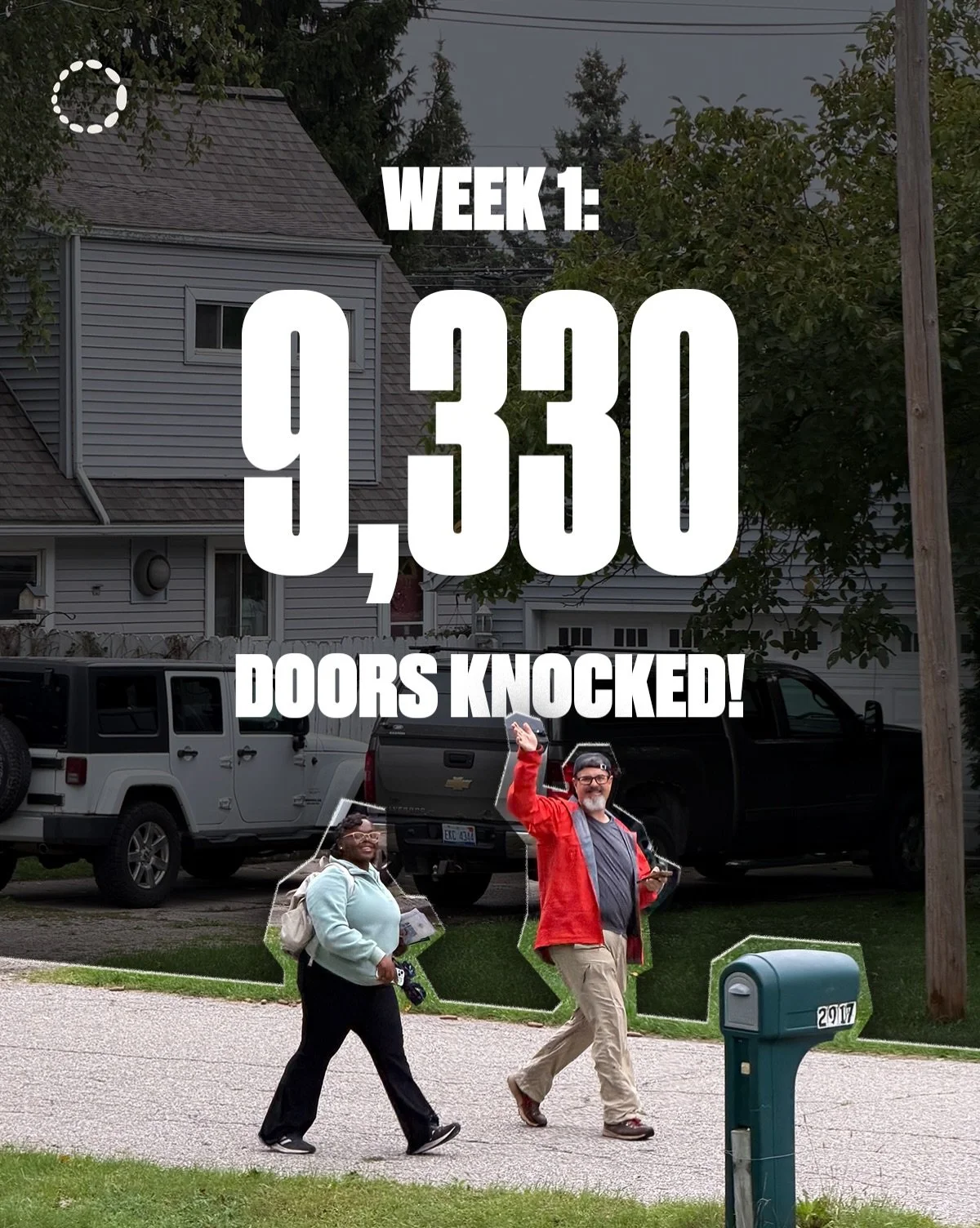 Our volunteers are killing it out there! We&rsquo;ve already reached over 9,000 doors in Alaska, Michigan, Georgia, and Washington in just one week.

This is a strong start to the general election 🏋