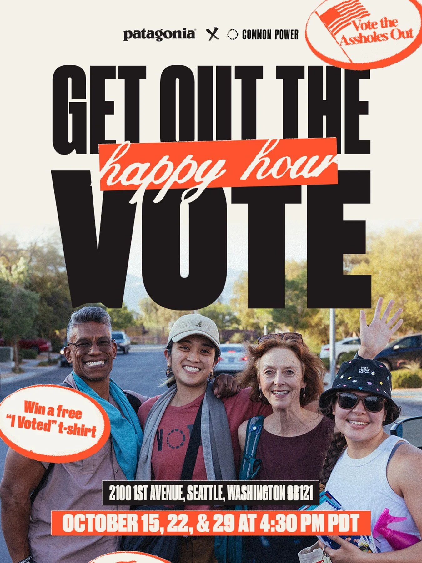 It&rsquo;s that time of year again to GOTV with one hand and sip a beer with the other 🍻

Join Common Power and @patagoniaseattle for the next three Thursdays to plan your vote during our happy hour!

Oh, and @patagoniaseattle is giving out free &ld
