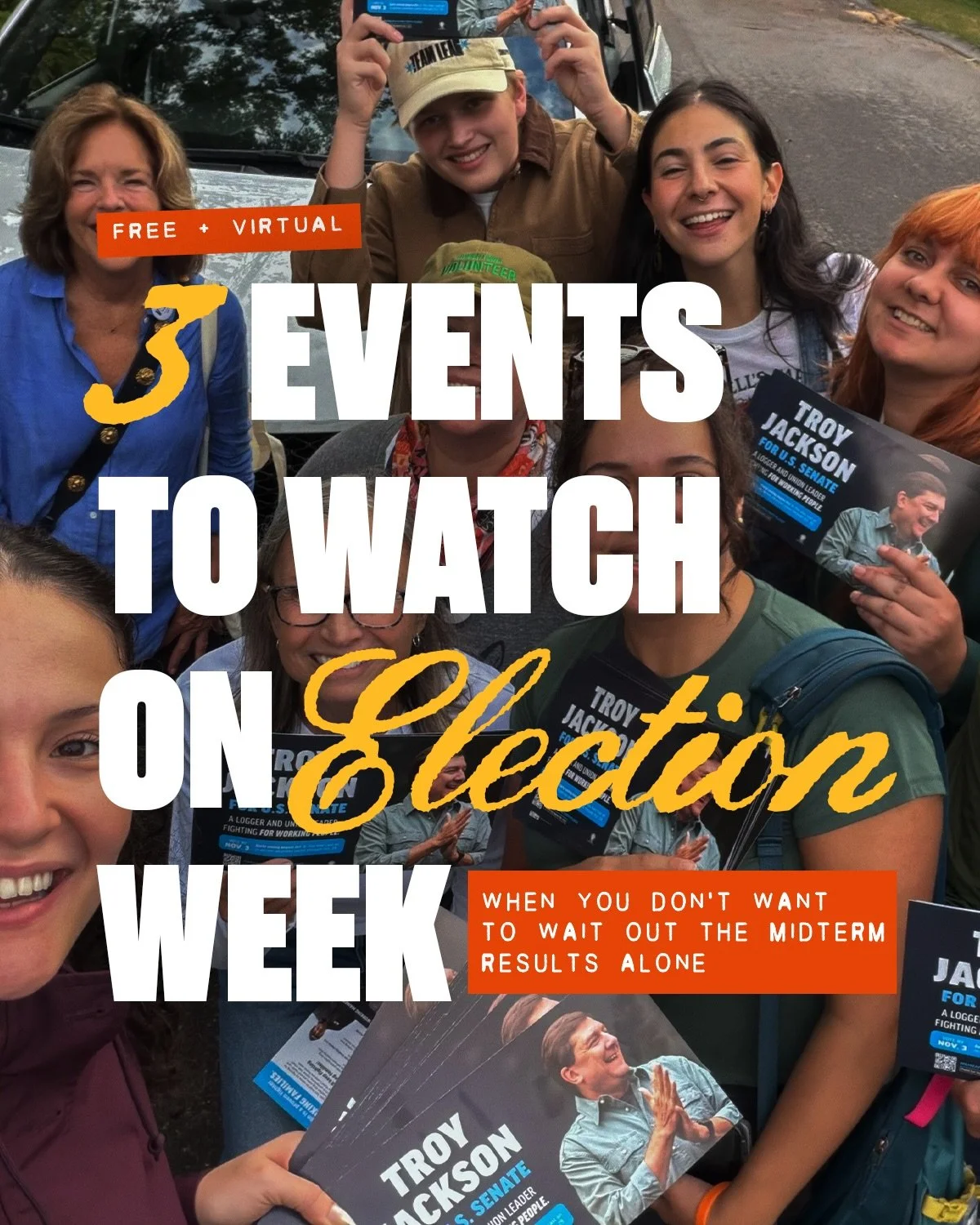 Tensions are rising as Election Week slowly creeps up on us&hellip;. but you don&rsquo;t have to go through it alone! 😮&zwj;💨

We have three events the week of the midterms where we&rsquo;ll walk through election news, Senate and House races, and t