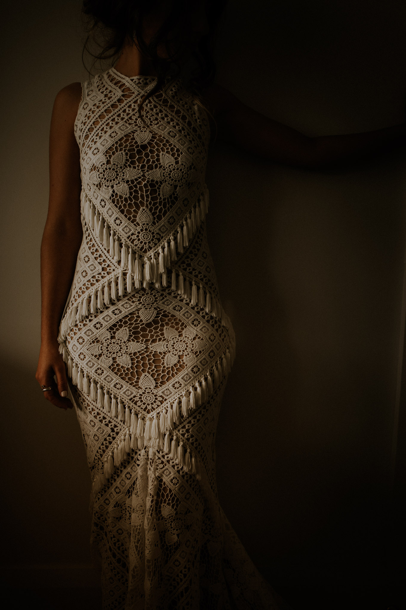 Macrame inspired bridal gown