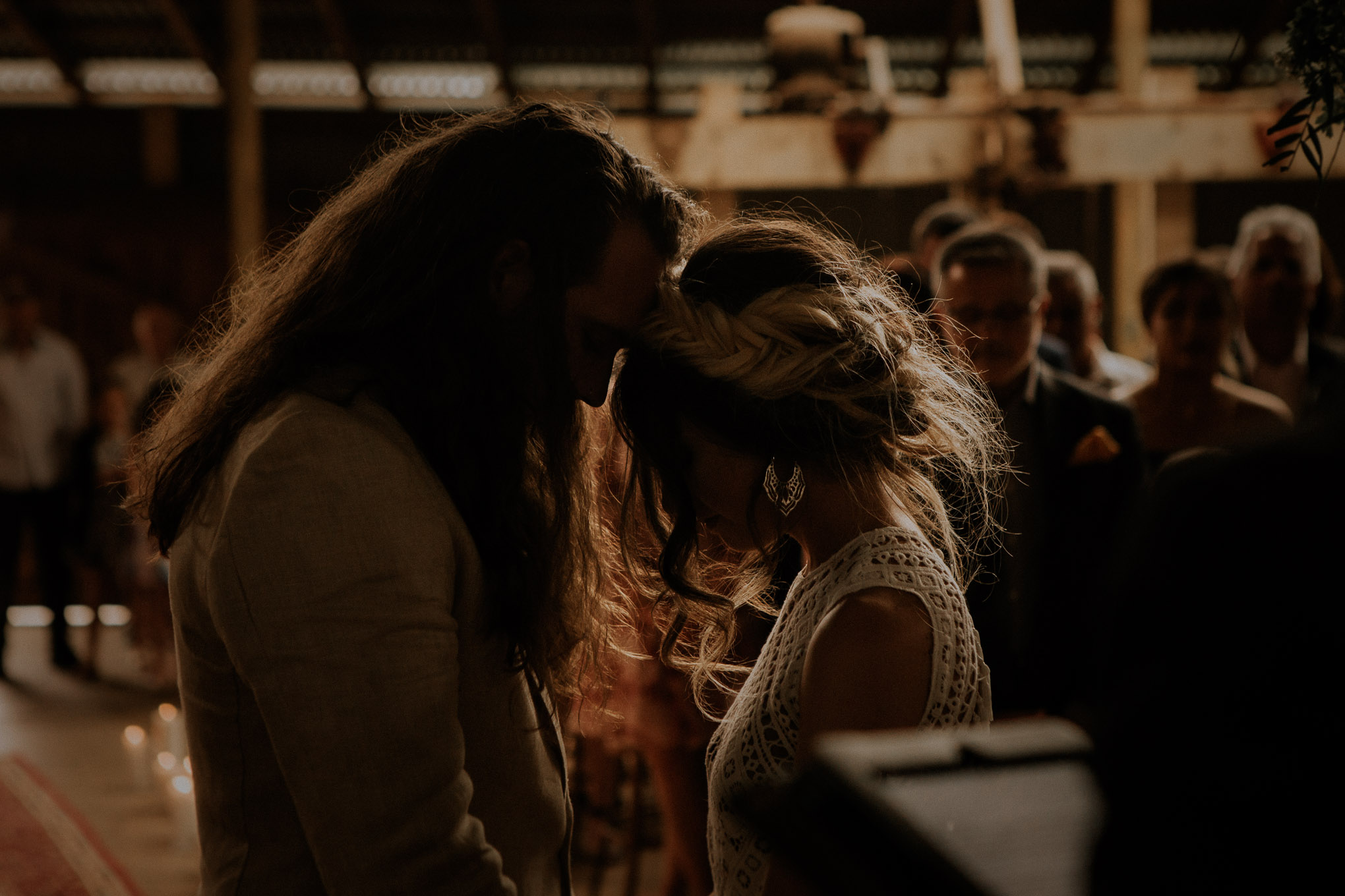 Quiet moments during heartfelt wedding ceremony