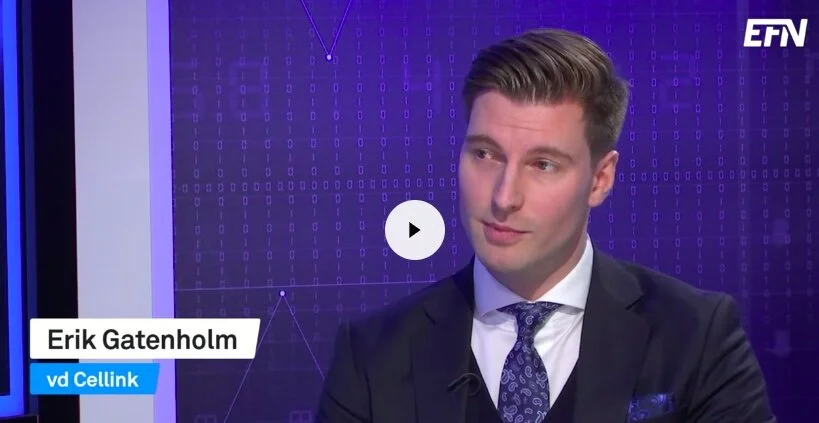 Cellinks VD Erik gatenholm intervjuas i EFN