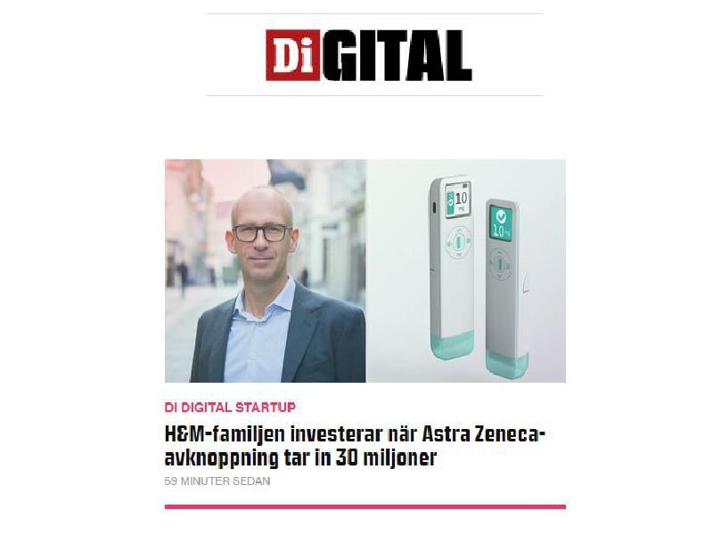 Di Digital: "H&amp;M-familjen investerar när Astra Zeneca-avknoppning tar in 30 miljoner"
