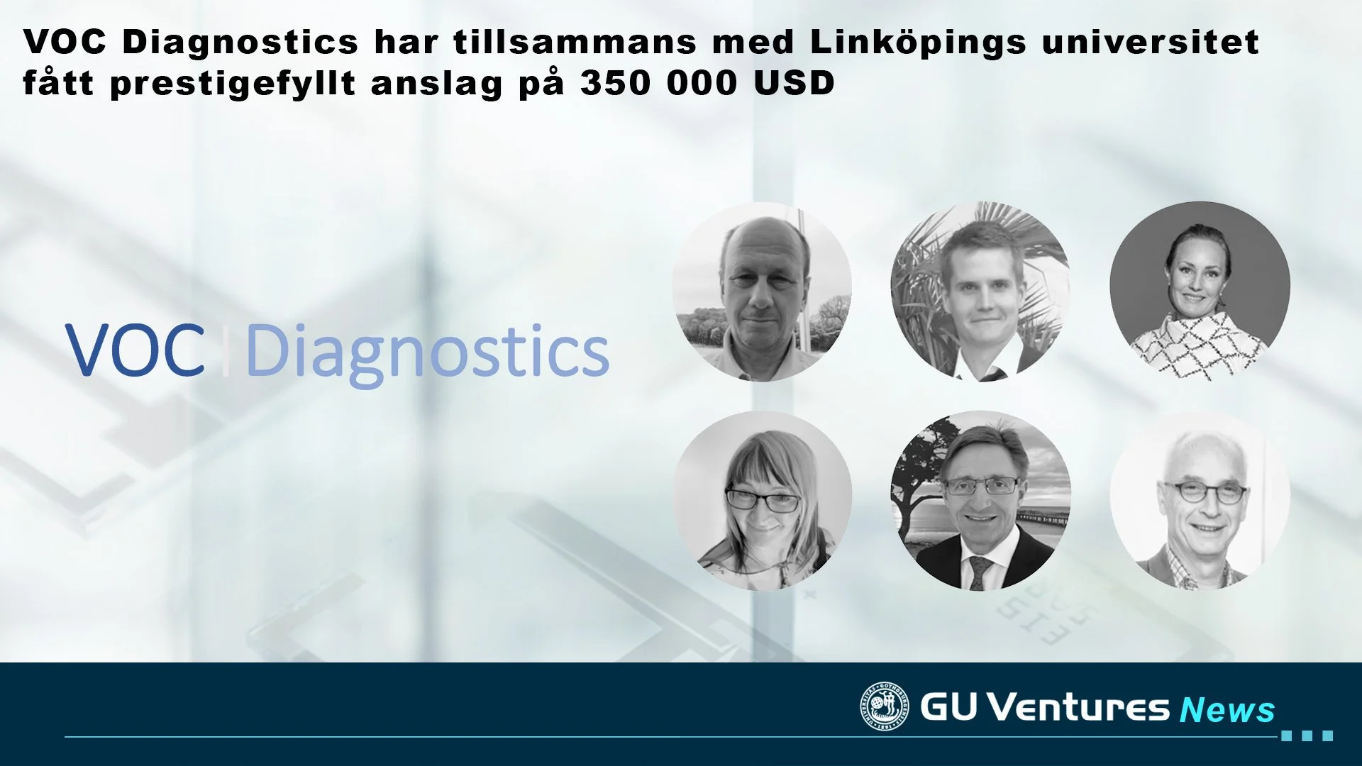 VOC Diagnostics har tillsammans med Linköpings universitet fått prestigefyllt anslag på 350 000 USD