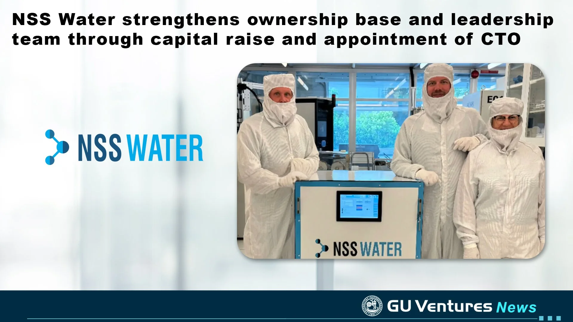 NSS Water strengthens ownership base and leadership team through capital raise and appointment of Chief Technology Officer