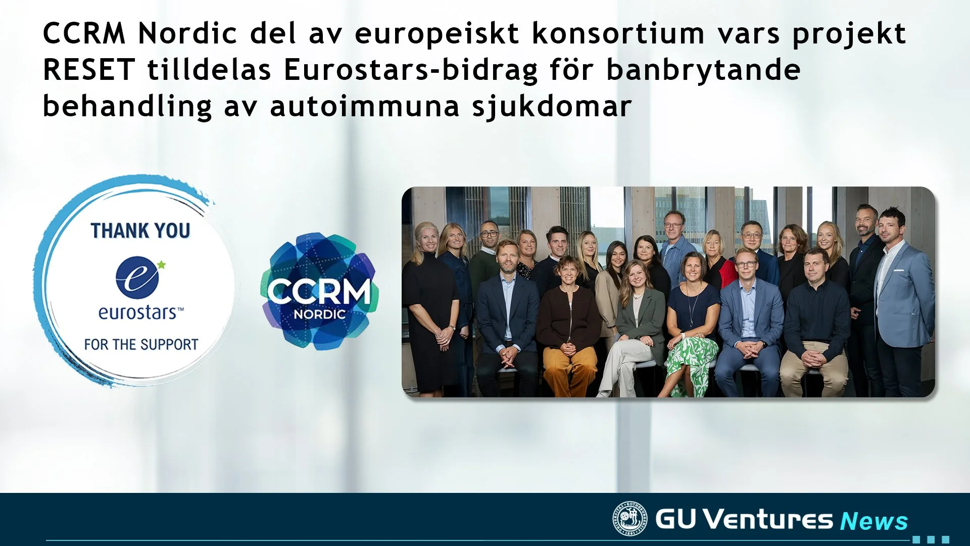 Projekt som CCRM Nordic är med i tilldelas Eurostars-bidrag