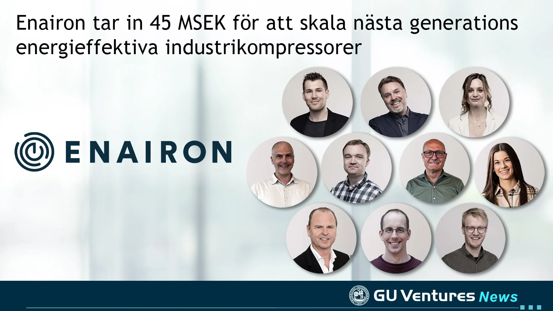 Enairon tar in 45 MSEK för att skala nästa generations energieffektiva industrikompressorer