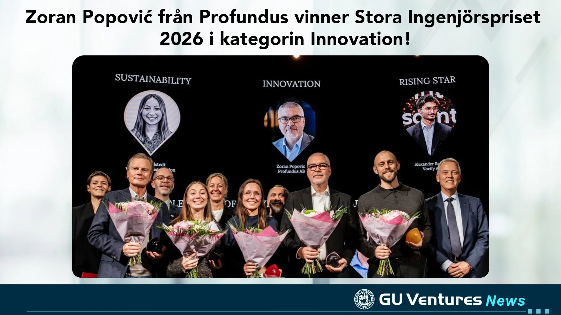 Zoran Popović från Profundus vinner Stora Ingenjörspriset 2026 i kategorin Innovation!