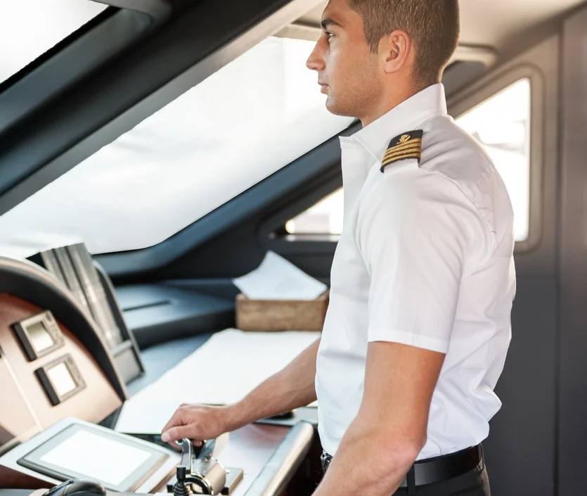 A Superyacht Captain on the bridge